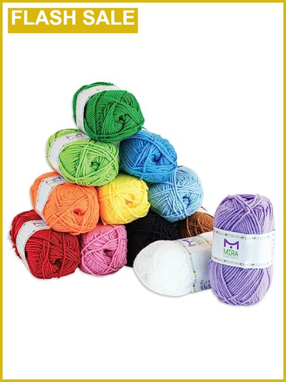 Mira HandCrafts Acrylic Yarn 12 Skeins Crochet Knitting Starter Kit 1312 Yards